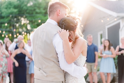 Newlywed couple sharing a first dance