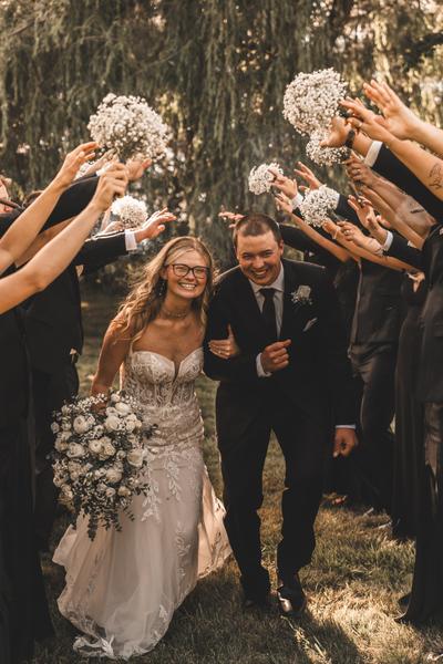 Bride with her bridesmaids